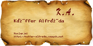 Küffer Alfréda névjegykártya